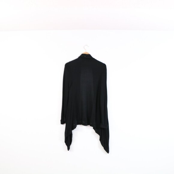 *LINE Black Rhinestone Hem Waterfall Cardigan - Picture 7 of 7